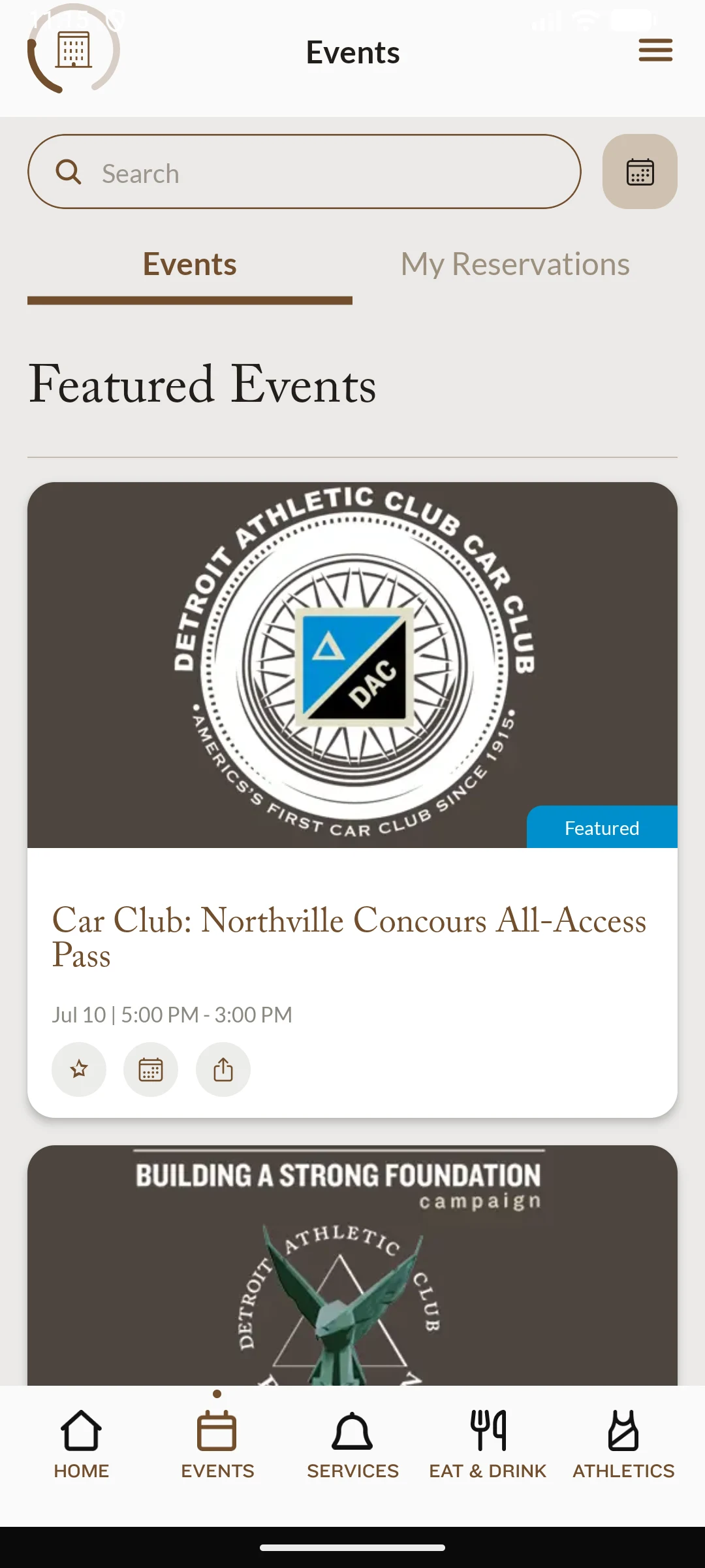 Detroit Athletic Club screenshot